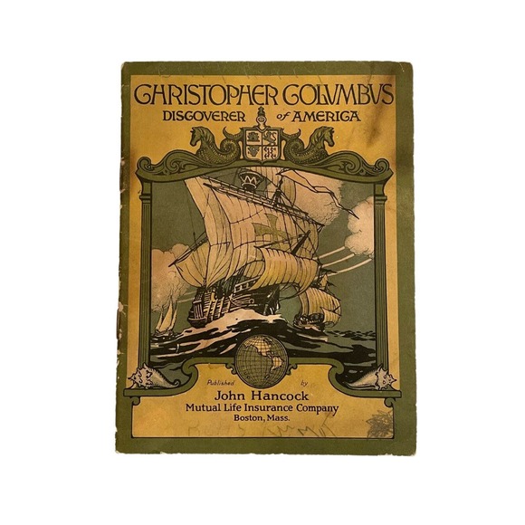 Vintage Ephemera 1926 Christopher Columbus Discoverer of America John Hancock - Picture 3 of 6
